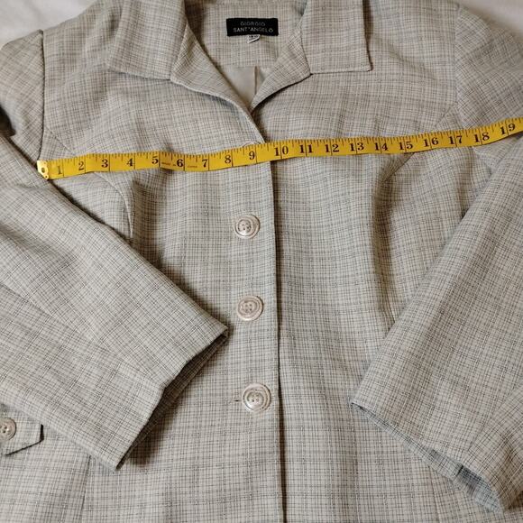 Vintage Giorgio Sant’Angelo Cream Plaid Blazer, 18W35 - Picture 7 of 9